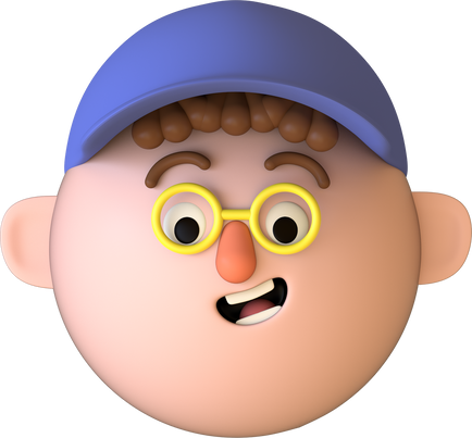 Circular 3D Head - Young Baseball Player